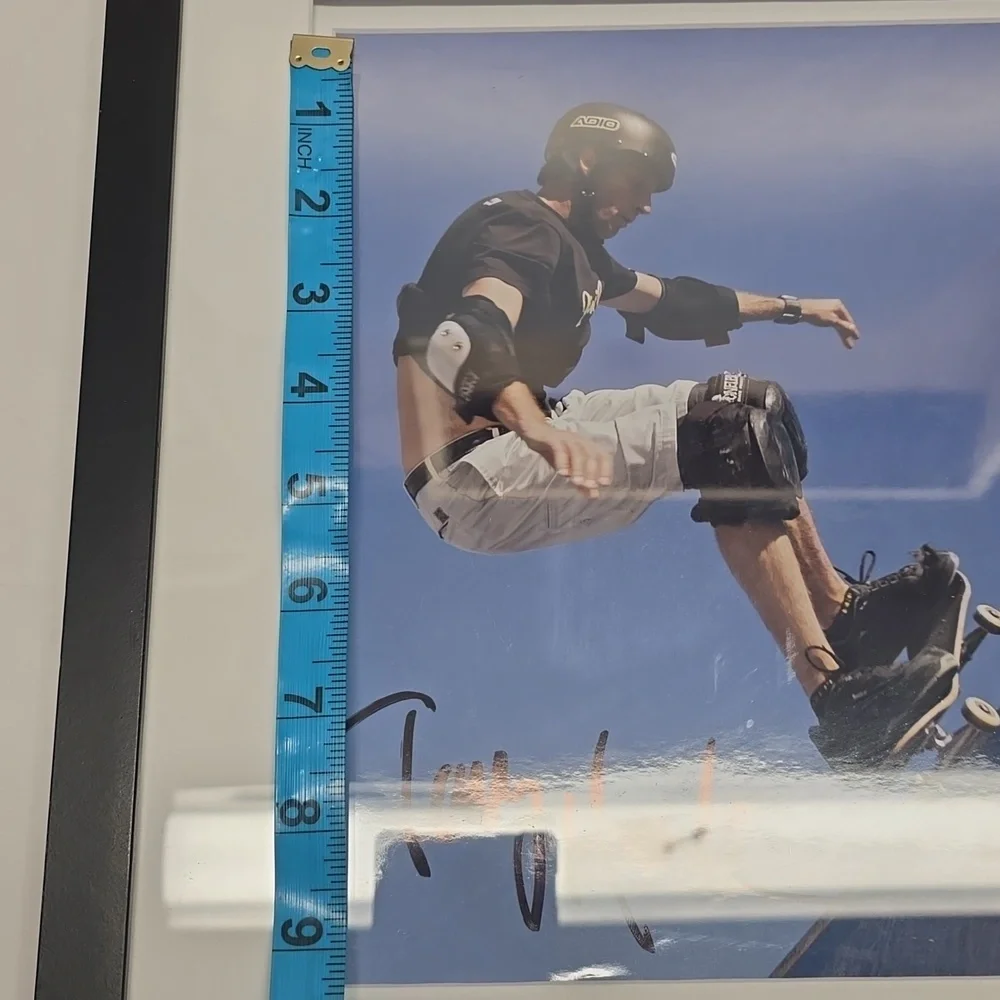 {Tony Hawk} Black Framed Skateboarder Autographed Photo w/COA